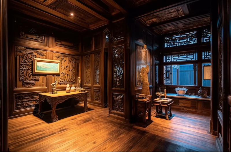 中国传统徽派建筑古典室内摄影图,高清,摄影图,摄影图片,图片大全,摄影图免费下载